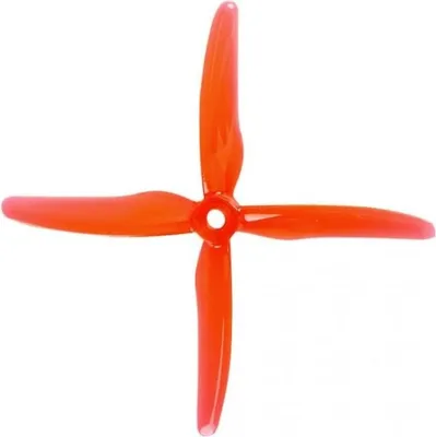 Produktbild von Gemfan 51455 Hurricane 4 Blatt Propeller Klar Rot 4 Stück 5 Zoll
