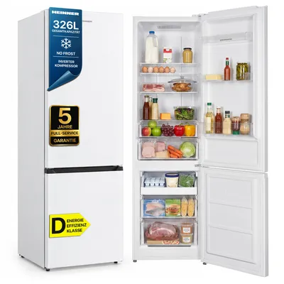 Produktbild von Heinner HCNF-HM326INVD Kühl-Gefrierkombination 326 L, Elektronische Steuerung, Wendetür, Weiß