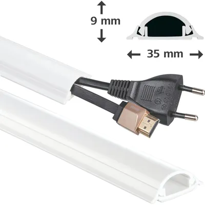 Image de Goulotte en PVC Hama, semi-circulaire, 100/3/0,9 cm, blanche