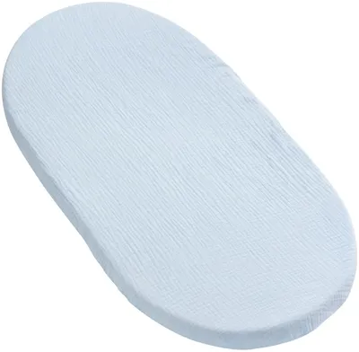 Produktbild von Blue Musselin Spannbettlaken mit Gummiband 80x40cm