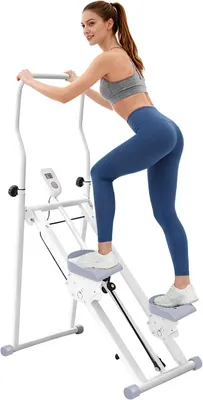 Obrázek produktu pro Vertikální stepper pro domácí posilovnu, skládací, s LCD displejem, nosnost 150 kg, rozměry 53 x 85 x 126,5 cm