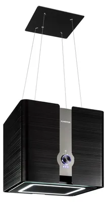 Produktbild von Klarstein Futurelight Smart Dunstabzugshaube freihängend - Abzugshaube Umluft mit 420m³/h Abluftleistung, Inselhaube Umluft mit LED-Beleuchtung, Edelstahl, schwarz