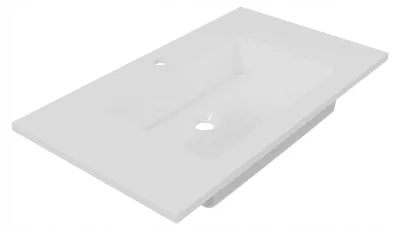 Zdjęcie produktu dla UMYWALKA NASZAFKOWA BIAŁA PROSTOKĄTNA RENE 80 x 46 CM KONGLOMERAT ŻELKOT