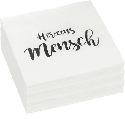 Produktbild von Servietten "Herzensmensch" 60er Set 3lagig Papierserviette Motivserviette stoffähnlich Tuch