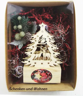 Produktbild von Geschenke-Box " Mini-LED-Laserholz-Baum" sortiert.
