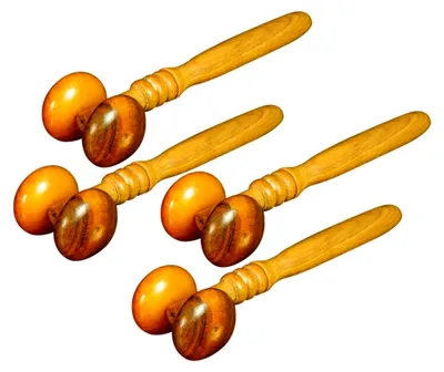 Produktbild von 4-teiliges Set Holz-Massageroller für Gesicht und Körper zur Muskelentspannung