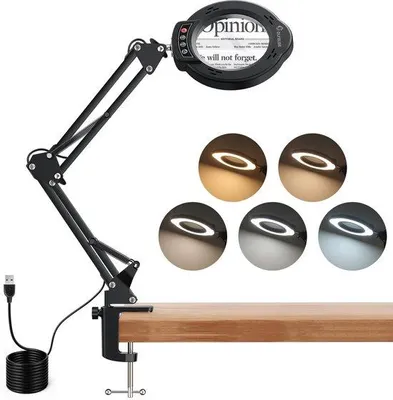 Produktbild von Ibenzoa® Vergrößerungslupe 10× mit 84 LEDs, 5 Lichtfarben & 10 Helligkeitsstufen, flexibler Zwanenhals, USB‑Stromversorgung – ideal zum Lesen & Präzisionsarbeiten