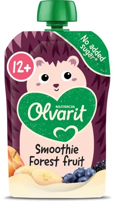 Produktbild von Olvarit Knijpfruit Smoothie Bosvruchten 12 Monate+ 100g – Fruchtiger Snack ohne Zuckerzusatz