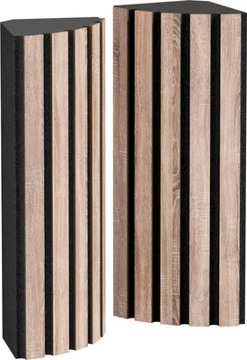 Produktbild von 2er-Pack – Akustik-Eck-Bassfalle | Niederfrequenzabsorption für Studios und Theater |50x23x14 cm|Diffusion| [POLETRAP |Sonoma]