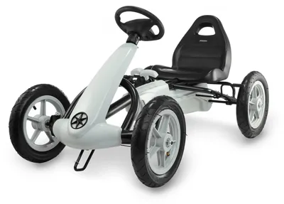 Produktbild von Kinder Pedal Go-Kart - Tretfahrzeug 6-12 Jahre - Verstellbarer Sitz - Metallrahmen - 4 Räder - Ohne Motor - Grau