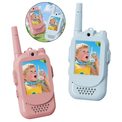 Produktbild von Video Walkie Talkie Kinder,Funkgeräte,Kinder-Video-Walkie-Talkies im 2 Pack,mit 2,0-Zoll-Bildschirm für Echtzeit-Video-Chats,Reichweite bis zu 1,5 km