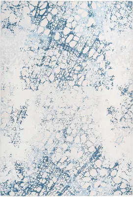Produktbild von Qiyano Teppich Kurzflor für Wohnzimmer maritim geometrisch Used Look blau, 120 x 180 cm