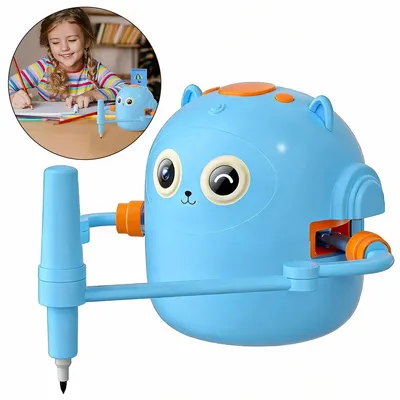Produktbild von Interaktiver Bildungsschild Roboter für Kinder,Zeichenroboter für Kinder,mit 100 Karten,12 Wasserfarbenstiften und 2 Stiften,Automatisches Gemälde