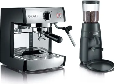 Produktbild von Graef pivalla SET - Espressomaschine - 2,5 l - Gemahlener Kaffee - 1410 W - Schwarz