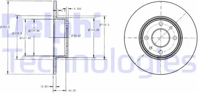 Immagine prodotto di 2x disco freno DELPHI BG2322 per FIAT BRAVO II (198) STILO (192) MULTIPLA (186)