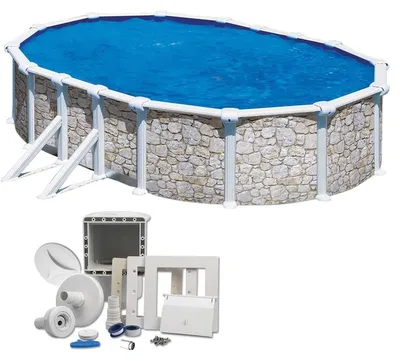 Produktbild von Summer Fun Premium Ovalpool-Set Steinoptik 5,00 x 3,00 x 1,20 m