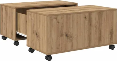 Image de Table basse artisanale en chêne 75 X 75 X 38 Cm Lumarko !