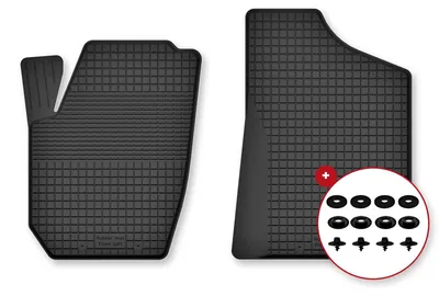 Productafbeelding van Rubberen voormatten voor Mitsubishi Outlander III PHEV vanaf 2012 (SUV) – 2-delig, zwart, op maat – Wielganizator Semi-Universal