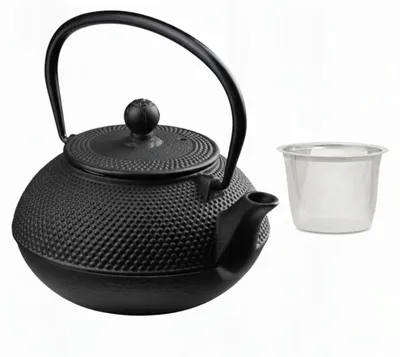 Produktbild von Pronett XJ5906 Teekanne aus Gusseisen mit Sieb, 800 ml, schwarz