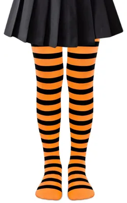 Productafbeelding van Gestreepte Tights voor Meisjes voor Halloween en Feestjes