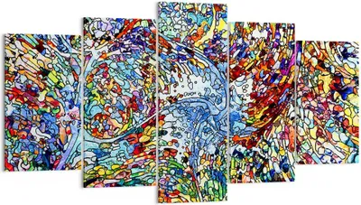 Produktbild von Bild auf Leinwand - Leinwandbild - Abstraktion modern - 160x85cm - Wand Bild - Wanddeko - Leinwanddruck - Bilder - Kunstdruck - Wanddekoration - Leinwand bilder - Wandkunst - EA160x85-4045
