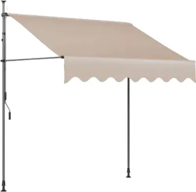 Obrázok produktu pre Bolt Edge Nastaviteľná markíza na balkón – 200 cm – Ochrana pred slnkom a UV50+ – Sklopný slnečník –Polyuretánpovrchová úprava – Nastaviteľná výška – Béžová