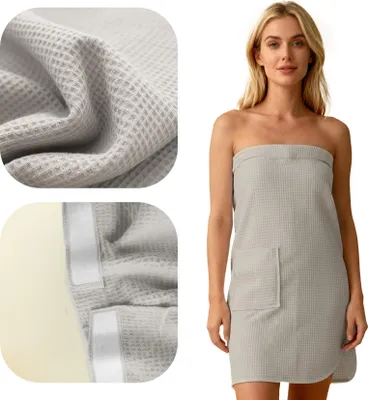 Zdjęcie produktu dla Pareo Wafel Szare L/XL, 100% Bawełna