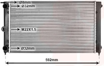Produktbild von VAN WEZEL 58002011 Kühler Wasserkühler Motorkühler für VW Polo Coupe (86C, 80) Polo Schrägheck (86C, 80) Passat Variant (33B) PASSAT (32B) Derby