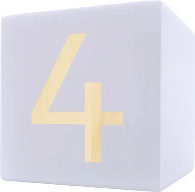 Obrázok produktu pre Drevená kocka s písmenami, 5 x 5 cm, biela, číslo 4