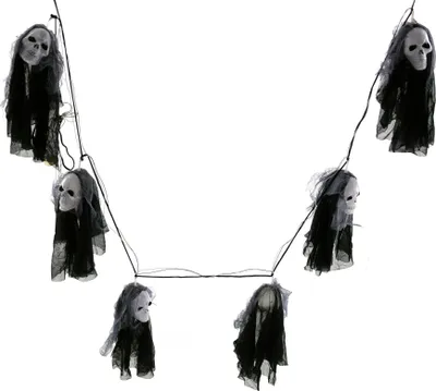 Produktbild von Halloween Dekoration - Lichterkette 6 Geister (1,80m) Lampinion Girlande Deko