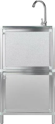Produktbild von Spüle mit Unterschrank für Outdoorküche Silber
