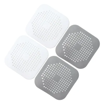 Imagen del producto de Filtro para desagües de goma (TPR), tapa cuadrada para desagües de ducha, filtro plano para desagües, tapón para pelo con ventosa, filtro para desagües, tapón para pelo de goma (TPR)
