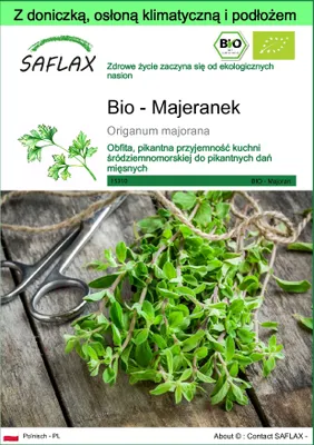 Zdjęcie produktu dla SAFLAX - Garden to go - Bio - Majeranek - 700 Nasiona - Z doniczką, pokrywą klimatyczną i podłożem do uprawy - Origanum majorana