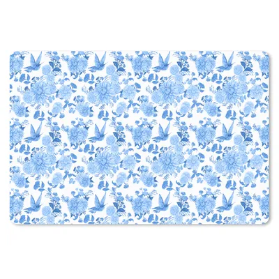Produktbild von MuchoWow® Schreibtischunterlage Blumen - Muster - Blau 60x40 cm - XXL Mauspad - Großes Mauspad