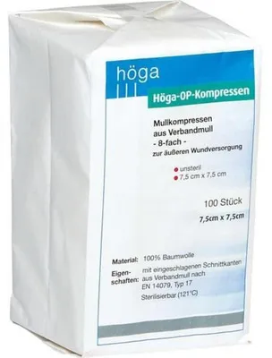 Obrázek produktu pro Höga chirurgické obklady 7,5x7,5 cm nesterilní 100 ks