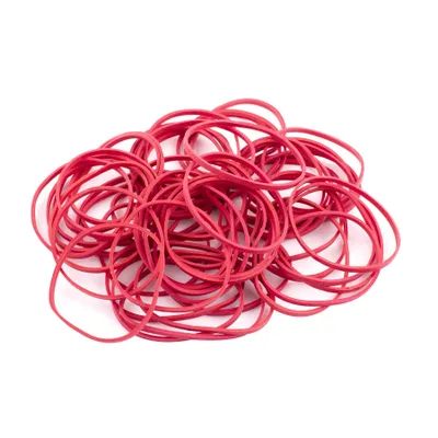Produktbild von D.RECT - Gummiband 1kg Beutel Gummiring Perfekt für Haushalt und Büro Wiederverwendbar Sehr Langlebig Rot