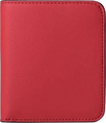 Produktbild von OKWISH Leder Geldbörse Damen Geldbeutel mit RFID Blockierung, Klein und im Kurzformat Portemonnaie Damen Kunstleder Portemonnaie Kleine Brieftasche Rot