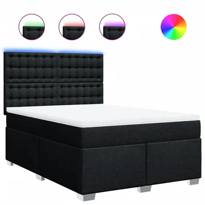 Produktbild von Boxspringbett mit Matratze Schwarz 160x200 cm Stoff