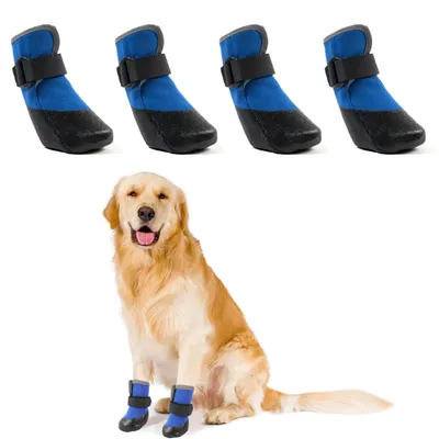 Image de Lot de 4 chaussures pour chien avec semelle imperméable et adhérence antidérapante