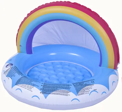 Produktbild von SunClub Baby-Planschbecken „Regenbogen“ aufblasbar mit Sonnendach - Kinderpool rund Ø 95 x 66 cm
