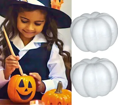 Produktbild von Halloween Kürbisse Zum Bemalen Kreative Herbstdekoration Dekoidee Basteln DIY Spaß Für Erwachsene, Farbe: Weiß