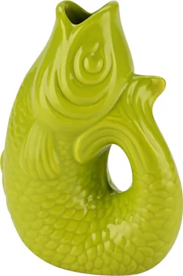 Produktbild von Gift Company Vase Monsieur Carafon XS, Dekovase in Fisch-Form, Steingut, Lime, 13 cm, 1087402095