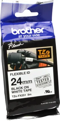 Produktbild von Brother TZE-FX251, Schwarz auf weiss, TZe, Wärmeübertragung, Philippinen, 5 Jahr(e), Brother