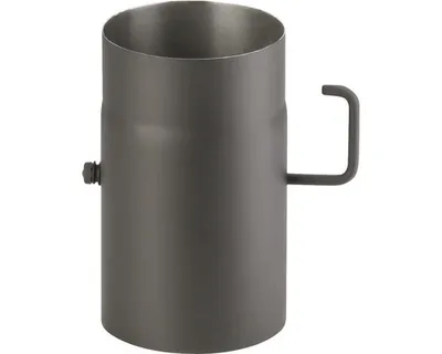 Produktbild von Rauchrohr mit Klappe 130/250 mm dickwandig schwarz