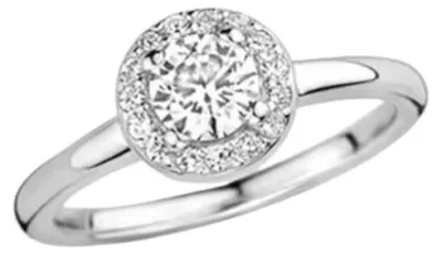 Image de Bague en acier scintillante avec cristaux LJ2507M - Circuit : 50 mm