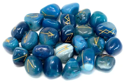Imagen del producto de juego de Runa de la India en bolsas - Onix azul
