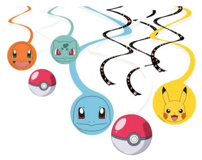 Produktbild von Amscan Hängende Dekoration wirbelt Pokémon (6pcs)