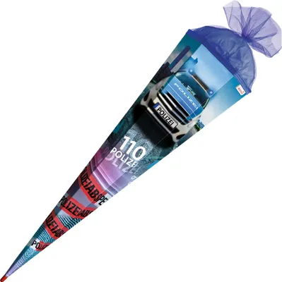 Produktbild von Schultüte / Zuckertüte / 85cm / eckig / "Polizei 110"