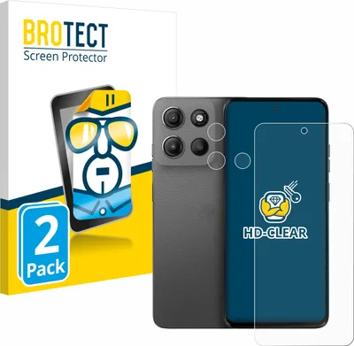 Produktbild von 2x Für Motorola Moto G15 Power (Display+Kamera) Schutzfolie BROTECT Displayschutz Display Schutz Folie Klar Transparent