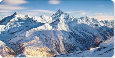 Produktbild von MuchoWow® Schreibtischunterlage Alpen - Berg - Schnee 80x40 cm - XXL Mauspad - Gaming Mauspad